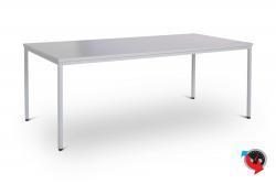 Besprechungstisch-Konferenztisch-Besuchertisch 200 x 80 cm lichtgrau - Platte 25 mm stark - super stabil - sofort lieferbar - Preishit !